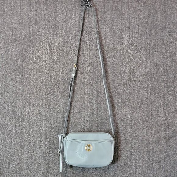 Fossil Crossbody Bag Womens Blue Pebbled Leather Shoulder Handbag Purse - Picture 3 of 16